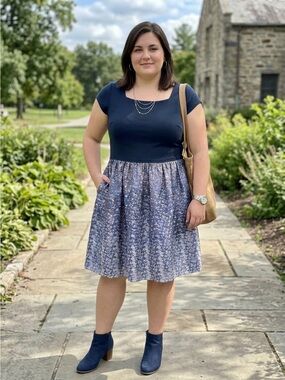 HEIDI WEISEL | Mixed Media Fit & Flare Dress Sz 1X